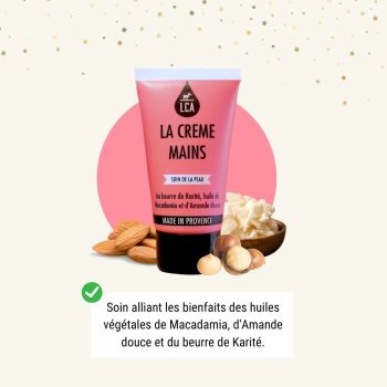 Soin alliant les bienfaits des huiles végétales de Macadamia, d'Amande douce et du beurre de Karité.