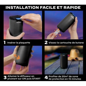 Thermacell- Bouclier anti-moustiques - diffuseur noir