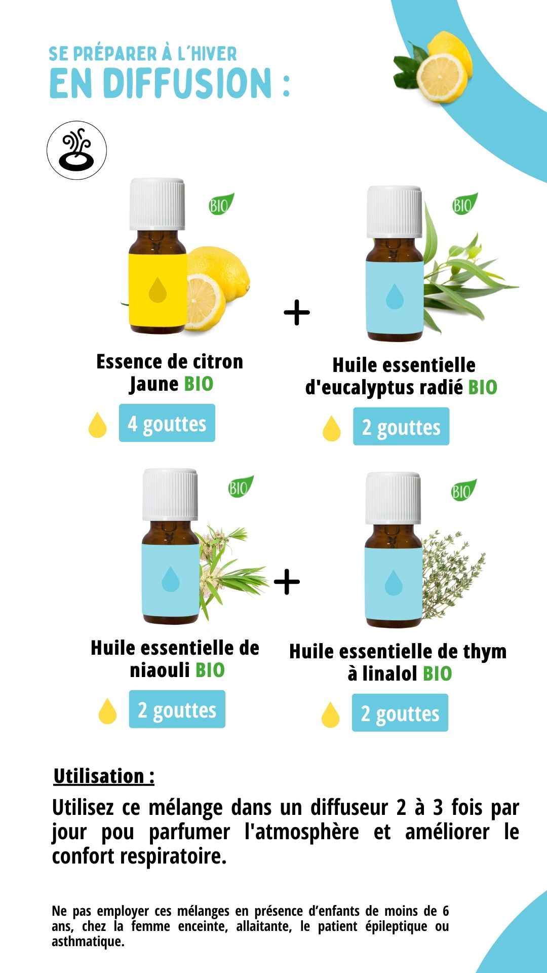 Mélange Hiver aux huiles essentielles biologiques