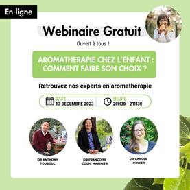 📢 À vos agendas ! 👉 Webinaire ouvert à tous, le mercredi 13 décembre à 20h30 ! Venez échangez avec nos experts Docteurs en Pharmacie, spécialisés en aromathérapie et auteurs du Guide Terre Vivante des huiles essentielles et Aroma-enfants : Huiles essentielles et hydrolats efficaces et sans danger (Ed. Terre vivante).Ils aborderont le thème suivant : Aromathérapie chez l’enfant : comment faire son choix ?Ils aborderont ce sujet pendant 45 min et prendront le temps de répondre à toutes vos questions pendant 15 minutes ! 👉 Inscrivez-vous vite en cliquant sur le lien dans la bio. Au plaisir de vous retrouver ! 🌿#live #webinaire #formation #aromathérapie #huileessentielle #huilesessentielles #lca_aroma #aromaenfants