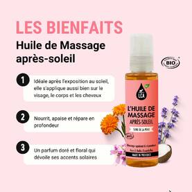 Soin de la peau, efficacité au naturel, plaisir d’utilisation : voici les 3 promesses de notre huile de massage après-soleil. ☀️Sa formule renferme les huiles végétales de coco et de calendula associées aux huiles essentielles de lavande fine AOP, lavande aspic et géranium rosat pour apaiser et réparer la peau du soleil, tout au long de l’été. 🥥Son parfum ensoleillé et sensuel invite au voyage et au lâcher-prise à chacune de ses applications sur le visage, les cheveux ou le corps. Nous savons que vous allez l’adorer !Certifiée BIO, notre huile de massage après-soleil sait conjuguer journées ensoleillées et peau sublimée ! Laissez-vous tenter, c’est l’une des préférées de notre communauté ! 💛#Aromathérapie #huileessentielle #huilesessentielles #aromatherapy #essentialoil #essentialoils #Provence #Valensole #Plateaudevalsensole #Alpesdehauteprovence #bio #soleil #plage #mer #ete #bronzage #vacances #vacancesausoleil #huiledemassage #huileparfumée #calendula #lavande #géranium